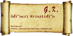 Gönczi Krisztián névjegykártya