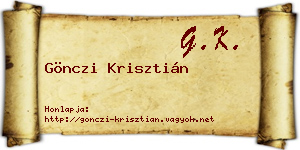 Gönczi Krisztián névjegykártya